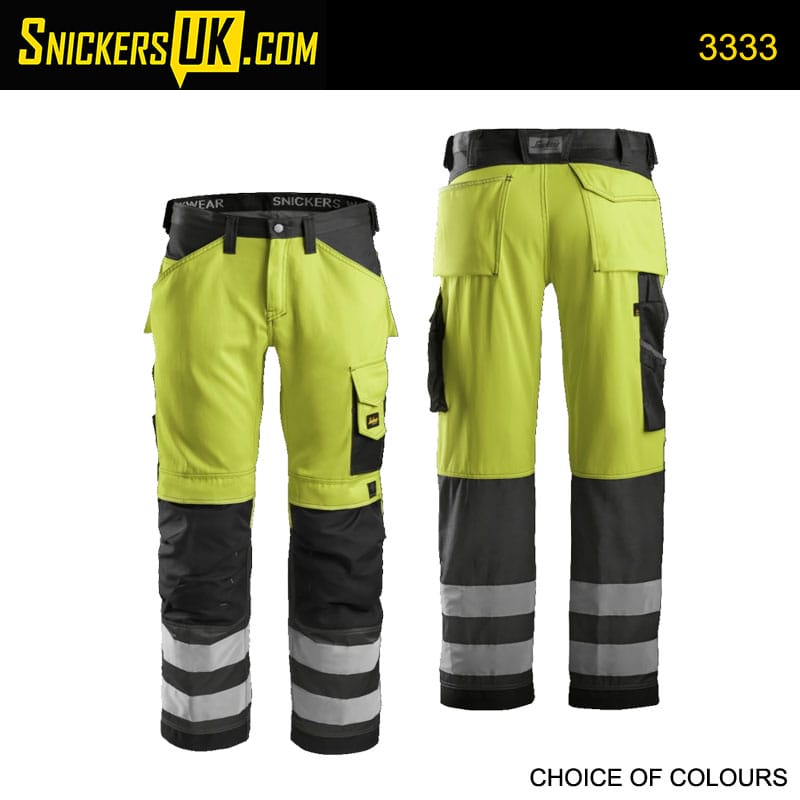 High vis Green craftsman stretch trousers class 1 2643