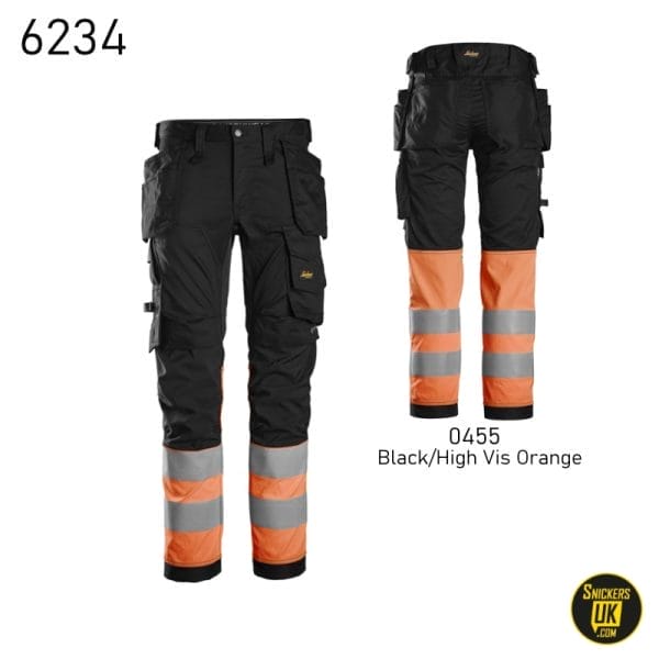 Snickers 6234 High Vis Stretch Holster Pocket Trousers