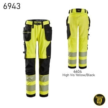 Snickers 6943 High Vis Class 2 Stretch Holster Pocket Trousers