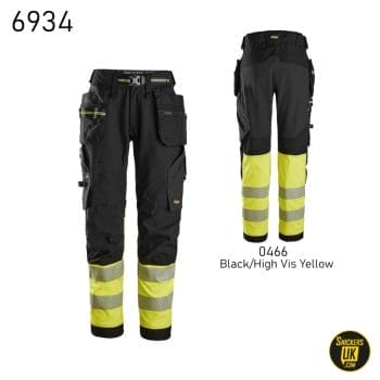 Snickers 6934 High Vis Class 1 Stretch Holster Pocket Trousers