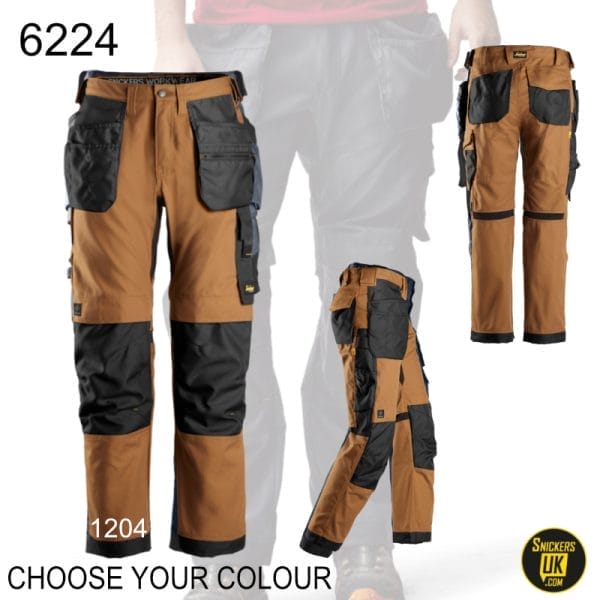 Snickers 6224 AllRoundWork Canvas+ Stretch Work Holster Pocket Trousers Pack