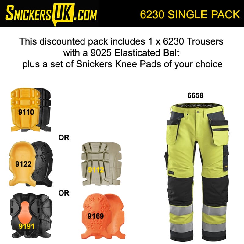 Snickers 6230 Hi-Vis Trousers Holster Pockets+ CL2 Orange/Steel Grey |  Toolfix | Dundalk | Co. Louth |Ireland