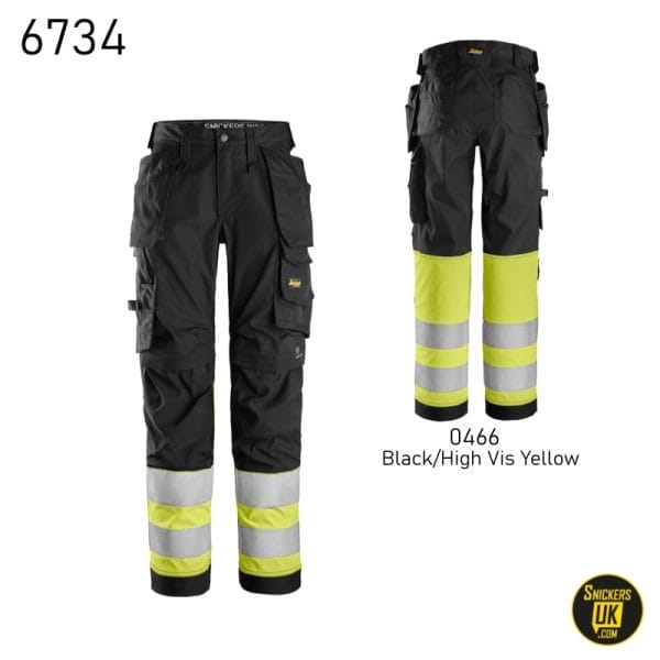 Snickers 6734 Women's High Vis Class 1 Stretch Holster Pocket Trousers